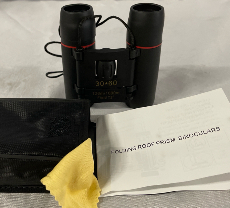 New Compact Binoculars 3.5&rdquo; long | With Case and Cleaning Cloth
