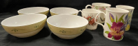 8 Vintage Dishes | 4 Handmade and Hand Decorated 6&rdquo; St Andrew&rsquo;s Botanics Bowls | 4 Bone China and Porcelain | No Chips or Cracks