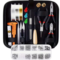 New Packed Jewelry Making Tool Set for Beading Jewelry Thread and Jewelry Repair Zippered Case approximately 8.20 x 4 inch stock photos added to show some of the tools
