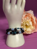 New 2 Piece Luminous Cat Bracelets Luminous Cat Black Beaded Bracelet Friendship Glow-in-the-Dark Flex With Rhinestone Rondels One white Cat One Black - 6