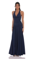 New sz Small Women's Lucy in The Sky Halter Drop Waist Maxi Dress Retails for $69