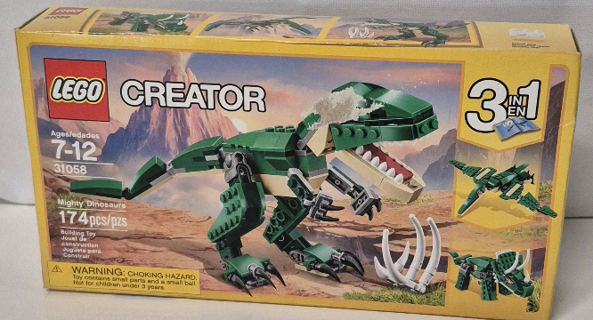 New in Box LEGO CREATOR 3 in 1 #31058 Mighty Dinosaurs 174 pieces for Ages 7-12