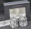 2 As New in Box Oleg Cassini Crystal Perfume Bottles 2.5" Tall