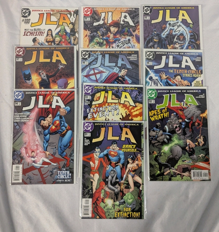 9 DC Justice League of America Comics. Continuous Run - 91-100.
