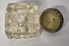 Vintage Art Nouveau Brass & Glass Inkwell - 5