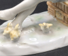 Vintage Metzler Orloff Boy Playing Flute 4 Baby Chicks Porcelain Figure - East Germany - 2