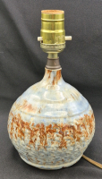 MCM Signed Pottery Table Lamp - Working 9" Tall