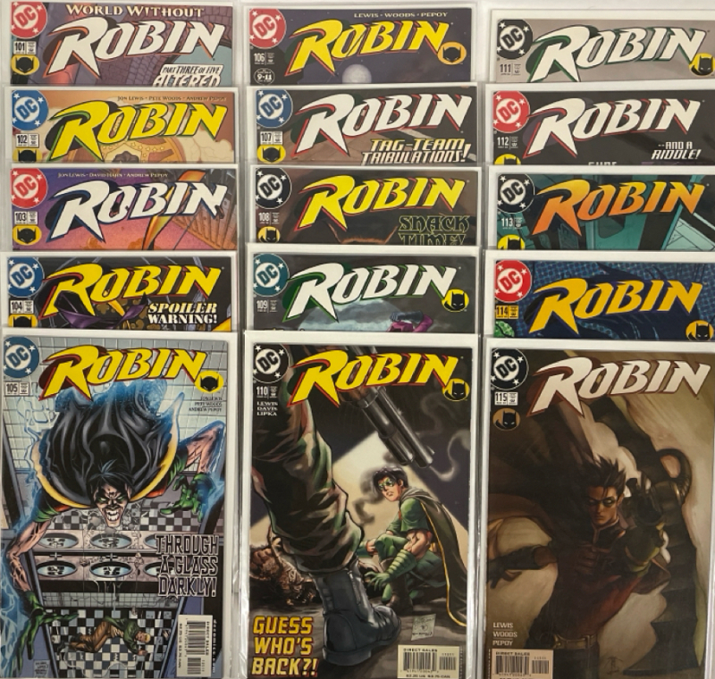 15 DC ROBIN Comics 2002-03 | #101-115 Consecutive Run | All Comics Bagged and Boarded | Very Good or Higher Ungraded Condition