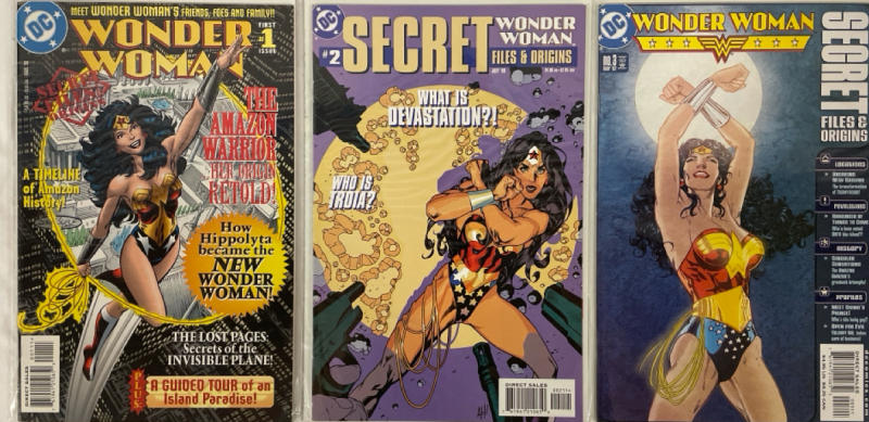 3 DC Wonder Woman Comics | #1,2 (1998), #3 (2002) | All Comics Bagged and Boarded | Very Good or Higher Ungraded Condition