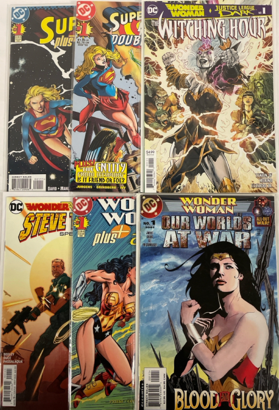 6 DC Comics | Supergirl #1 1997&1998 | Wonder Woman - The Witching Hour #1, Steve Trevor Special (2017), #1 1997&2001 | All Comics Bagged and Boarded | Very Good or Higher Ungraded Condition