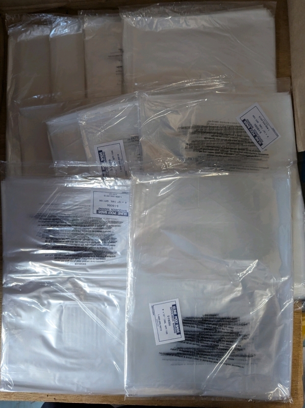 1000 New Uline Open End Suffocation Warning Bags, 9" x 12" retails for $64