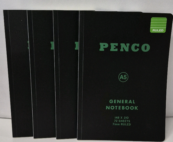 4 New Penco Soft General Notebooks A5 Ruled 6x8.25" 72 Sheets