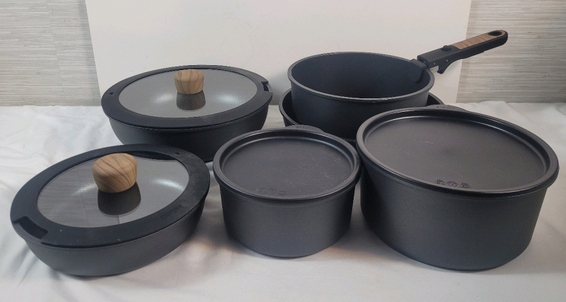 New - Carote 11pc. Detachable Non-Stick Induction Cookware Pots and Pans Set w/One Handle .