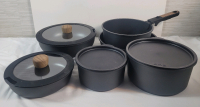 New - Carote 11pc. Detachable Non-Stick Induction Cookware Pots and Pans Set w/One Handle .