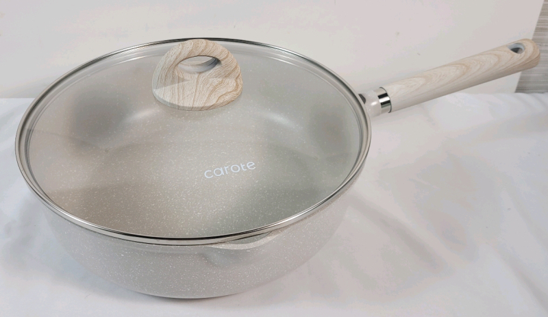 New - Carote 4.5qt. Non-Stick Saute Pan w/Lid (granite color)