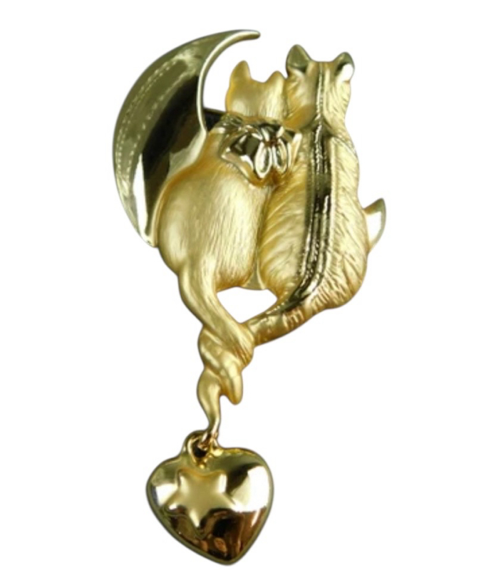 Signed AJC Vintage &lsquo;&rsquo; Cattails&rsquo;&rsquo; Collection Brooch Approximately 3 x 1.6 inch