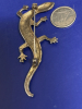 Vintage Lizard Gecko Brooch Clear Rhinestone Eyes Approximately 2.75 inches - 5