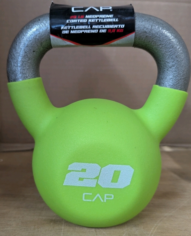 New Cap 20lb Neoprene Coated Kettlebell 8" Tall.