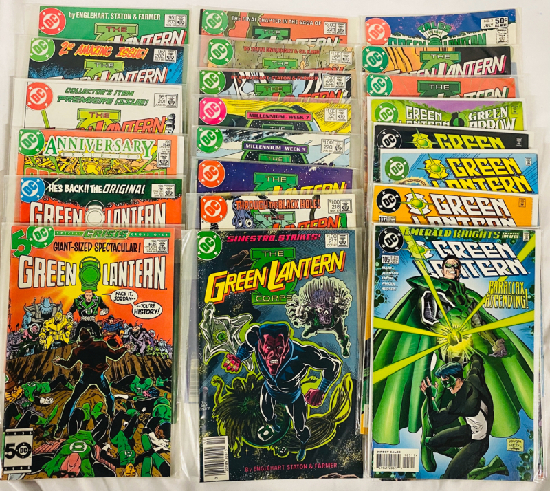 [Consecutive Runs] 23 Vintage to New DC Green Lantern Comics, Issues #198-203 (1986), #217-224 (1987), #1-3 (1988), #105-110 (1998)