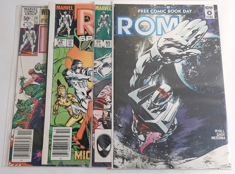 Medium to High Grade Marvel/IDW ROM Comic Lot, Including #24, #59, #65 & #0 Free Comic Book Day