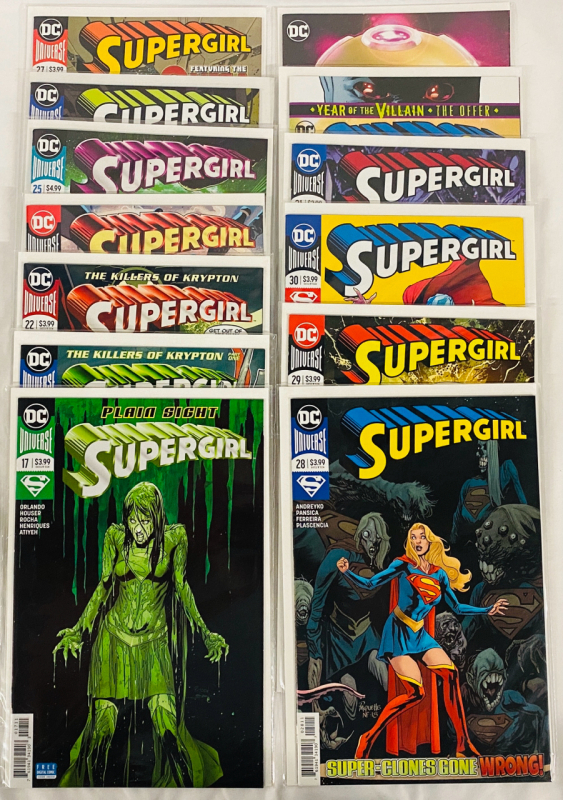 13 DC Supergirl Comics (2017) Issues #17, 21-22, 24-32; Includes Variant for Issue #32 (See Lot #60q)