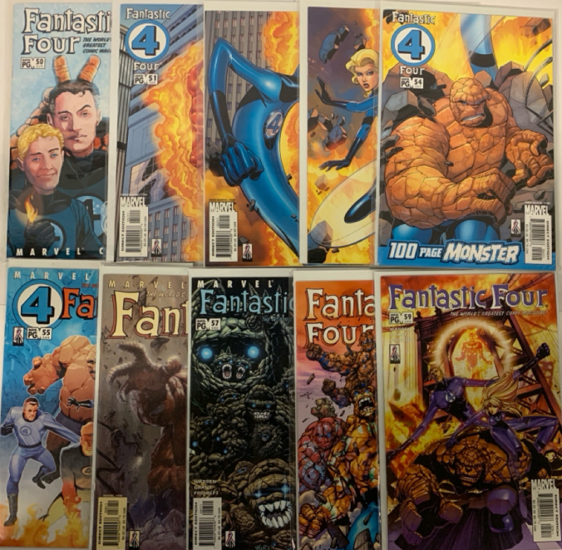 10 Marvel Fantastic Four Comics | #50-59 | Consecutive Run | All Comics Bagged and Boarded | Very Good or Higher Ungraded Condition