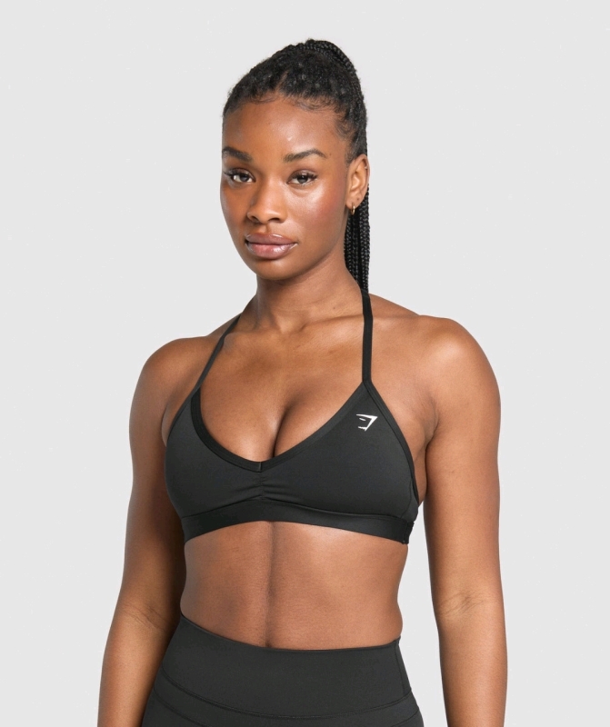 New Medium Womens Gymshark Minimal Halterneck Sports Bra - light support.