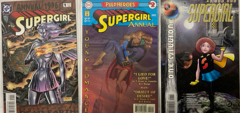 3 DC Comics | Supergirl Annuals & #1,000,000 | All Comics Bagged and Boarded | Very Good or Higher Ungraded Condition