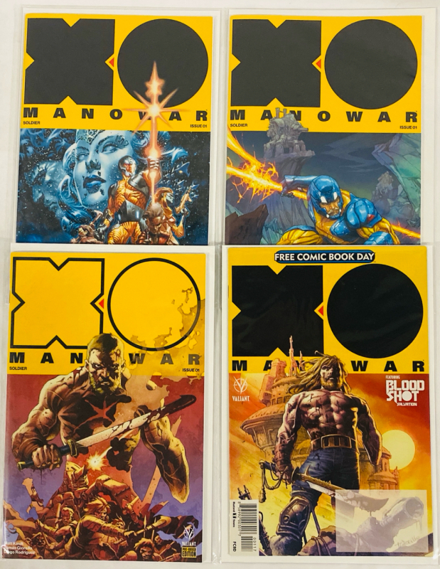 4 Valiant X-O Manowar Comics (2017) Includes 3 Variants of Soldier Issue #1 and Free Comic Book Day Issue