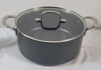 As New - Emeril LaGasse 5.5qt. Hard Anodized Nonstick Stock Pot w/Lid . Lid as small dent on edge