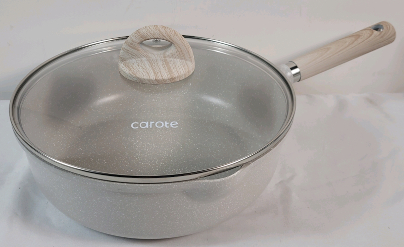 New - Carote 3qt. Non-Stick Saute Pan w/Lid (granite color)