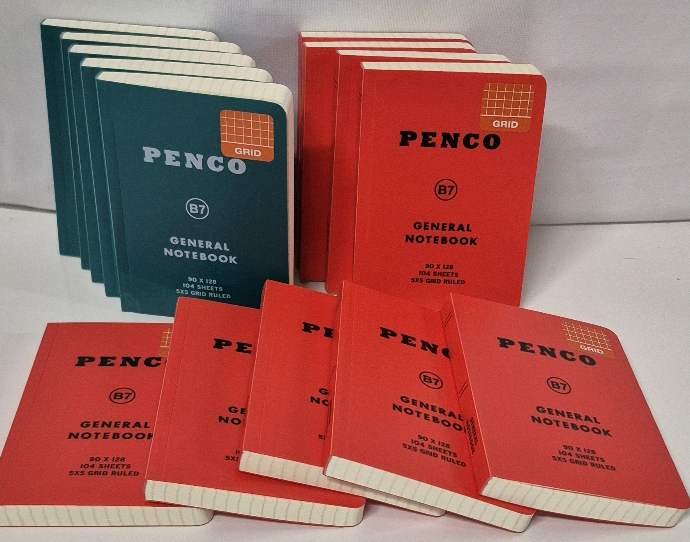 14 New Penco Soft General Notebooks B7 Grid Ruled 5x3.5" 104 Sheets Retail Value $196
