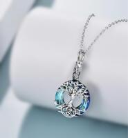 Tree of Life Cremation Urn Necklace Elegant Memorial Pendant for Pet Ashes Crystal-Embellished Metal Keepsake pendant approx 1.5&rsquo;&rsquo; Chain 18&rsquo;&rsquo; Tools