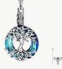 Tree of Life Cremation Urn Necklace Elegant Memorial Pendant for Pet Ashes Crystal-Embellished Metal Keepsake pendant approx 1.5&rsquo;&rsquo; Chain 18&rsquo;&rsquo; Tools - 2