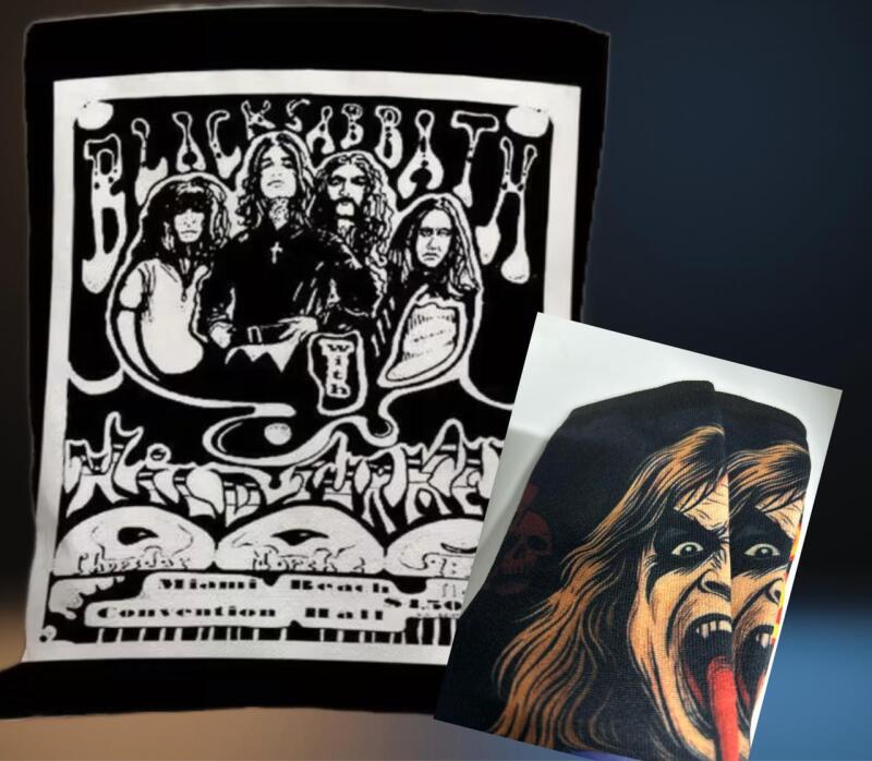 BLACK Sabbath Concert Tour Vintage Rock Shopping Tote Bag - Ozzy Osbourne Band Graphic, Heavy-Duty Polyester Grocery Bag (14x16in) Ozzy Socks approximately size 8-10