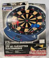 As New Unicorn CX2500 Electronic Dartboard. Does not come with Darts. Accepts Soft Tip Darts.