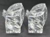 Beautiful Vintage Mikasa Art Deco Style Crystal Vase 8" Tall & 2 Candle Holders 5" Tall - 5