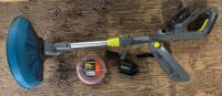 Yardworks 20 V Telescopic Cordless String Grass Trimmer, 12-in. With Battery, Charger & Line.