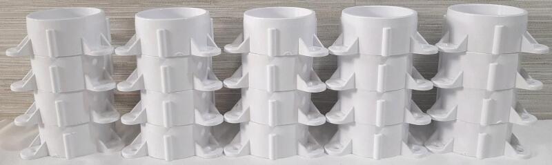 20 2&frac12;" PVC Pipe Screw Table Tab End Caps