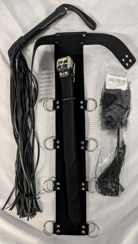 New Flogger, Tickler and Binding Band. Binding Band is 22.5" Long.