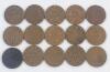 1920 - 1936 Canadian King George V Small Cent Pennies . 1920 &times;2 , 1928 , 1929 &times;2 , 1932 &times;3 , 1933 &times;2 , 1934 , 1935 &times;2 & 1936 &times;2 . Fifteen (15) Coins