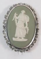 Vintage Sterling Silver / Wedgewood Cameo Brooch . See photos for size