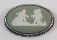 Vintage Rainbow Sterling Silver / Wedgewood Cameo Brooch . See photos for size