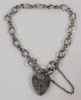 Vintage 1904 London Silversmith Sterling Silver Bracelet & Sterling Silver Heart Lockett . See photos for size