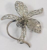 Vintage Art Deco Style Sterling Silver Orchard Brooch . See photos for size, no silver marks