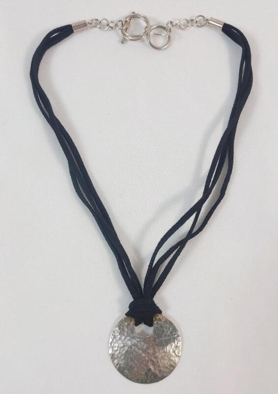 Sterling Silver Pendant Choker . Measures 16" Long . See photos for size