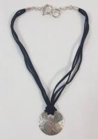 Sterling Silver Pendant Choker . Measures 16" Long . See photos for size
