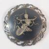 Vintage Alpha Siam Sterling Silver Niello Goddess Brooch . See photos for size