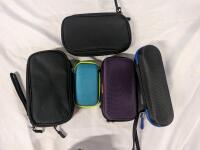 As New. 5 Protective Cases of Carrying Brands and Sizes. Largest Measures 7.5" by 4"