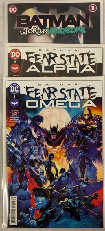 3 DC BATMAN Comics | Fear State ALPHA & OMEGA | The Joker - Warzone | All #1s
